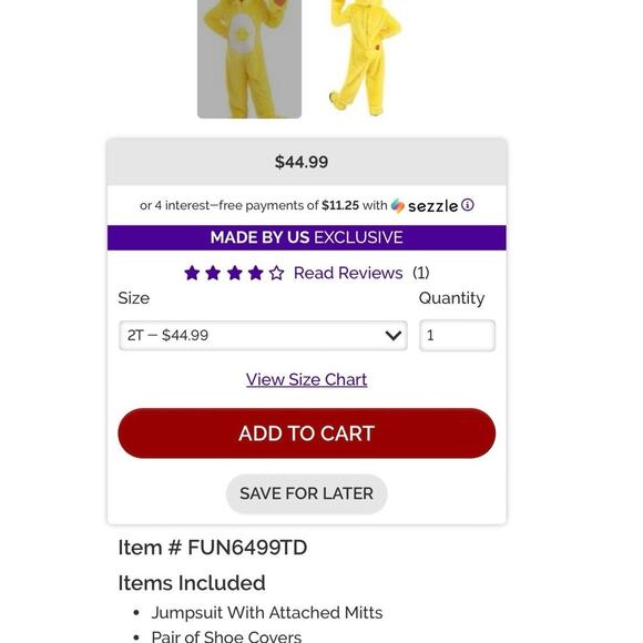 Care Bears Funshine Bear Costume 2T Toddler Halloween Plush Outfit Yellow VGUC - Picture 10 of 16